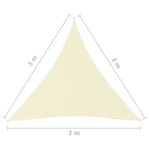 Berkfield Sunshade Sail Oxford Fabric Triangular 3x3x3 m Cream