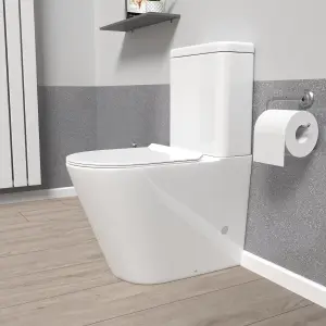 Nes Home Cobley Round Comfort Height Close Coupled Cistern, Pan and Seat