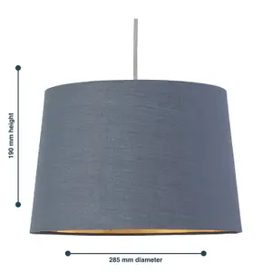 First Choice Lighting Zoey Dark Grey with Gold Inner 28cm Easy Fit Pendant or Lamp Shade