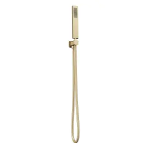 Alberto Brushed Gold Square Single Function Shower Handset with Holder