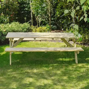 Oakham 6ft Picnic Bench - L183 x W140 x H72.5 cm - Light Green