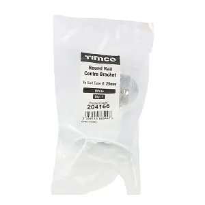 Timco - Centre Bracket - For Round Tube - White (Size 25mm - 1 Each)