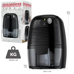 NETTA Dehumidifier 500ml Mini Air Dehumidifier for Damp Mould, Moisture - Black