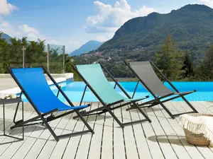 Sun Lounger Metal Turquoise LOCRI II