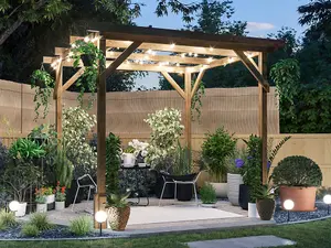 Dunster House Wooden Pergola Garden Plants Frame Utopia 2m x 2m (6' 6" x 6' 6")