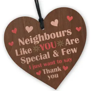 Red Ocean Friendship Gift For Neighbour Wood Heart Neighbour Birthday Christmas Gift Thank You Gift For Him Her