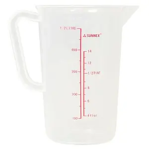 Sunnex Polypropylene Measuring Jug Clear (0.5L)