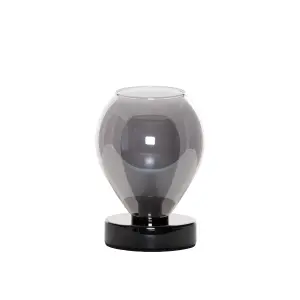 Inlight Batu Conical Brushed Satin Black Nickel effect Table lamp