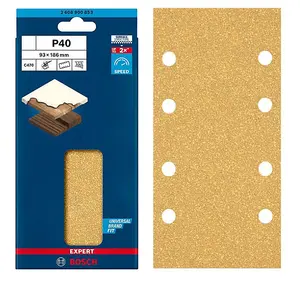 BOSCH Expert for Wood + Paint Sanding Sheets (Grit 40) (20/Pack) (For: Bosch PSS 250AE, PSM 200 AES & UniversalSander18V Sanders)