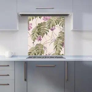 Pink Cosmos Flowers Premium Glass Kitchen Splashback W700mm x H750mm