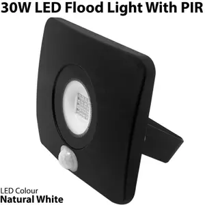 Outdoor Slim 30W LED Floodlight PIR Motion Sensor Security IP65 Waterproof Light