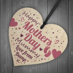 Red Ocean Mothers Day Gift For Mummy To Be From Bump Gifts Wooden Heart Mummy To Be Card Keepsake