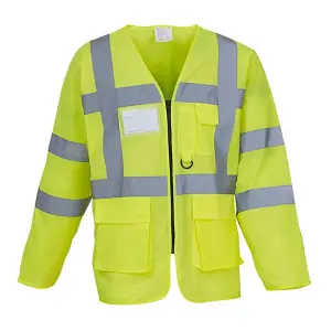 Yoko Mens Executive Hi-Vis Long Sleeve Safety Waistcoat