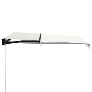 Berkfield Manual Retractable Awning with LED 300x250 cm Cream