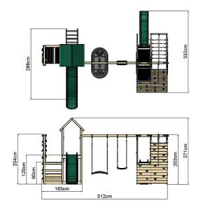 Rebo Wooden Climbing Frame with Vertical Rock Wall, Swing Set and Slide - San Luis+ Pink