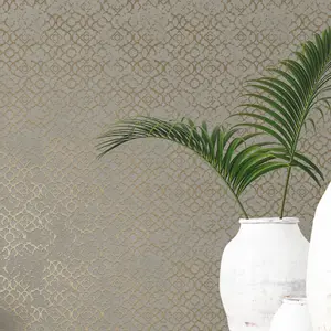 Galerie Emporium Gold Aged Quatrefoil Embossed Wallpaper