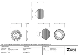 From The Anvil Polished Chrome Beehive Centre Door Knob