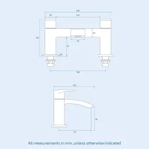 Lucia Square Waterfall Bath Filler Mixer Tap Chrome