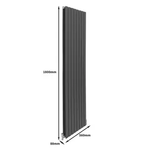 Designer Flat Radiator - 1800 x 560mm - Anthracite