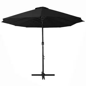 Berkfield Outdoor Parasol with Aluminium Pole 460x270 cm Black