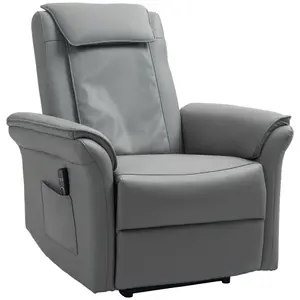 HOMCOM Kneading Massage Recliner Chair Breathable Leather Recliner Armchair