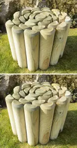 Log Edging Rolls Garden Lawn Border Edge (H)300mm (L)2.4m Set of 2