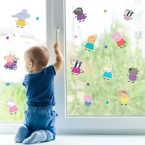 Stickerscape Peppa Pig and Friends Window Sticker Pack Children's Bedroom Playroom Décor Self-Adhesive Removable