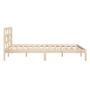 Berkfield Bed Frame Solid Wood Pine 140x190 cm