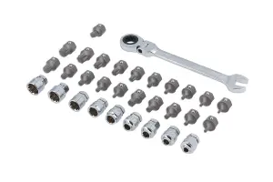 Laser Tools 7799 31pc Low Profile Bit & Go Thru Alldrive Socket Set 1/4"D