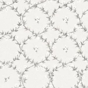 Galerie Abby Rose 4 Light Grey Black Floral Laurel Smooth Wallpaper