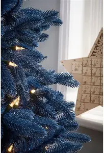 Blue Realistic Fir Christmas Tree With 350 LED Twinkling Lights The Seasonal Aisle Size: 6' H