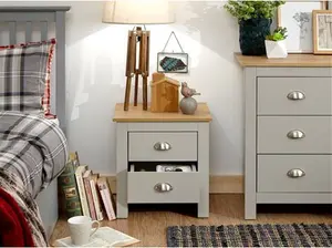 Loretta 2 Drawer Bedside Table Zipcode Design Colour: Soft Grey