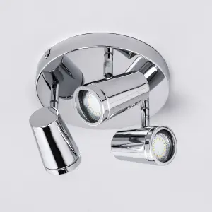 Litecraft Trisha Chrome 3 Light Bathroom Ceiling Spotlight Plate