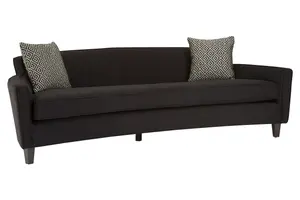 Rania Black Dimity Fabric 3 Seat Sofa