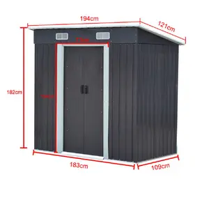 6 ft. W x 4 ft. D Metal Tool Shed