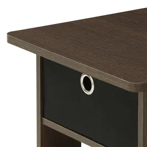 Joseph Side Table Nightstand with Bin Drawer, 2 per set (Set of 2) Dark Brown