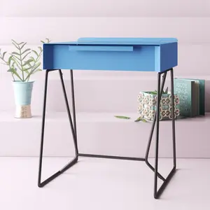 Edmonia Side Table with Storage Blue