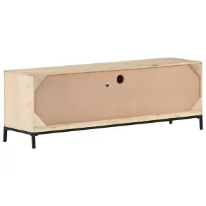 Berkfield TV Cabinet 120x30x40 cm Solid Mango Wood and Natural Cane