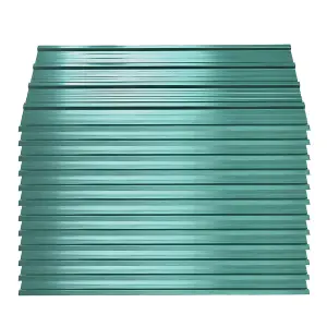 12 PCS Corrugated Sheet Dark Green Metal Panels for Roof and Wall, L 115 cm x W 45 cm x T 0.27 mm