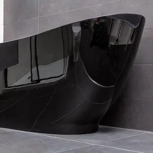 Edmonton Black Acrylic Freestanding Bath (L)1750mm (W)750mm