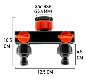 Premium outdoor garden watering tap 2 way splitter with flow boost valves