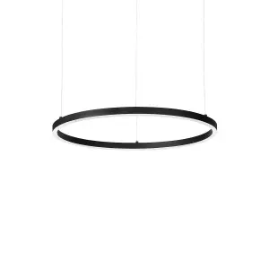 Luminosa ORACLE Slim DALI Dimmable Round 50cm Integrated LED Pendant Ceiling Light Black, 3000K