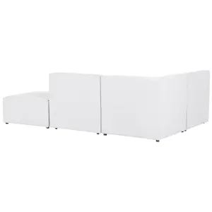 Right Hand 3 Seater Modular Jumbo Cord Corner Sofa with Ottoman Off White LEMVIG