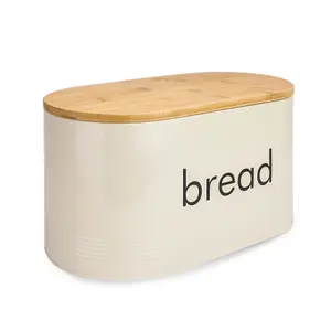 Kitchen Bread Bin with Bamboo Chopping Board Lid