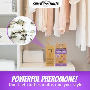 Super Ninja Clothing Moth Killer - 2 Traps - Highly Effective and Ecological Moth Trap - Moth Killer for Wardrobe (2 Pack)