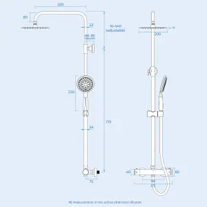 Nes Home Modern Round Exposed Thermostatic Mixer Shower Set With Shower Head and Handheld