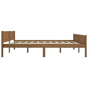 Berkfield Bed Frame Solid Pinewood Honey Brown 200x200 cm