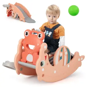 Costway 3-in-1 Kids Slide Rocking Horse Toy Set Indoor Kids Rocking Sliding Climbing Toy