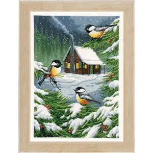 WINTER SCENE - Counted Cross Stitch Kit: Winter Scene - Vervaco