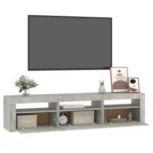 Berkfield TV Cabinet with LED Lights Concrete Grey 180x35x40 cm